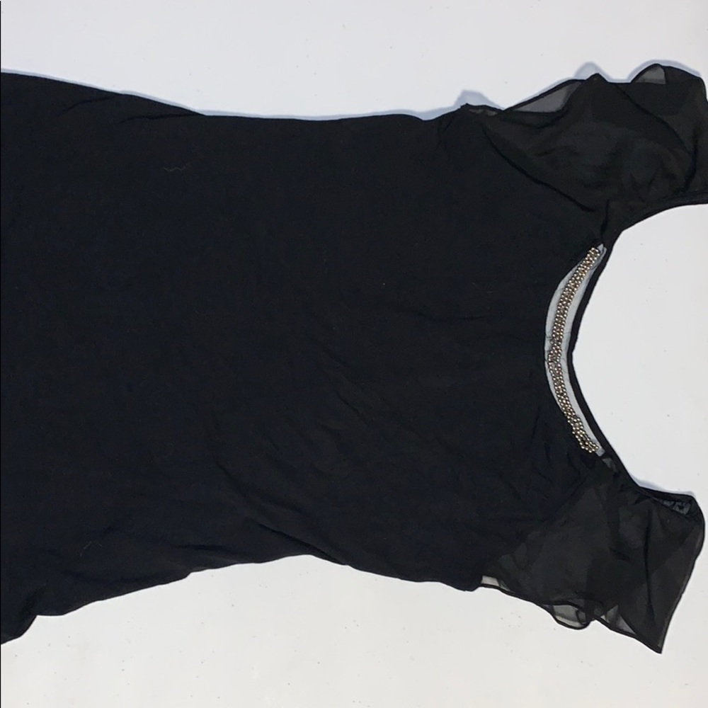 Express dressy short sleeve black shirt